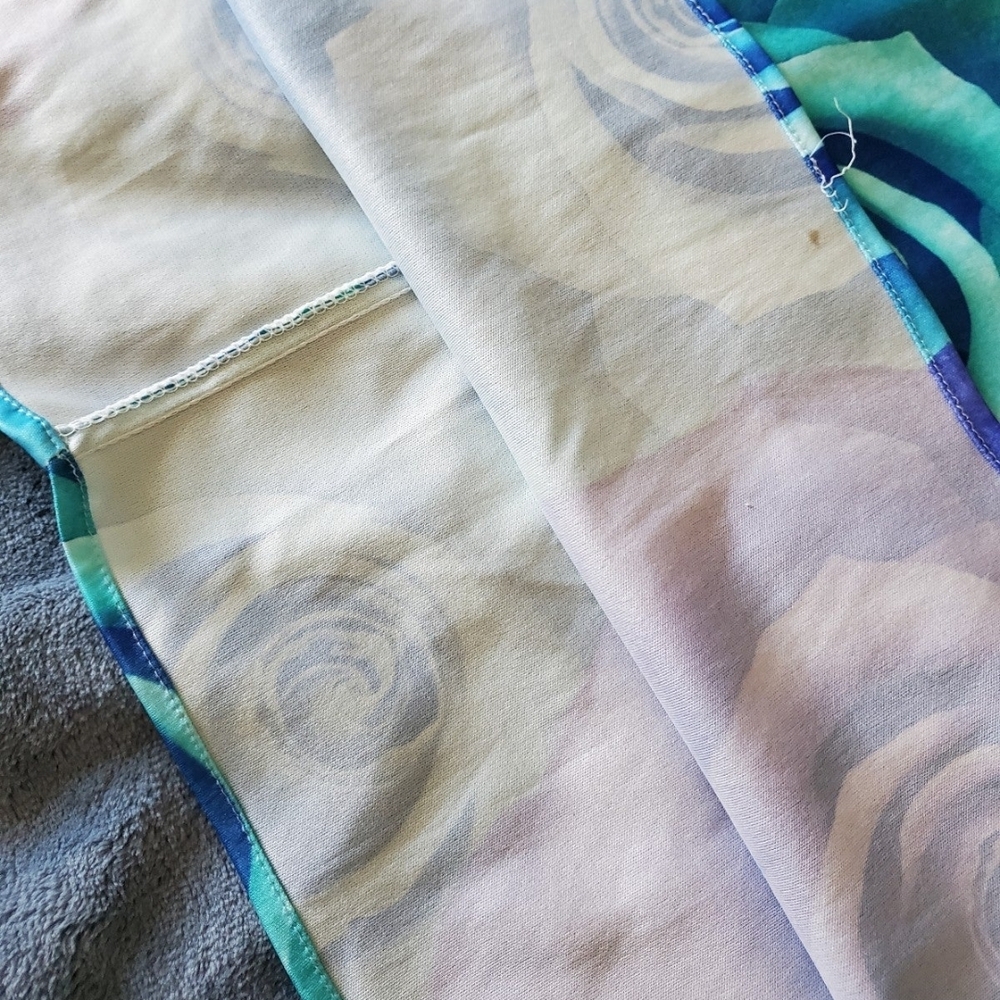 Vintage 00s Delias Inspired Blue & Purple Rose A-Line Maxi Skirt Women's Size 12 - Picture 3 of 8